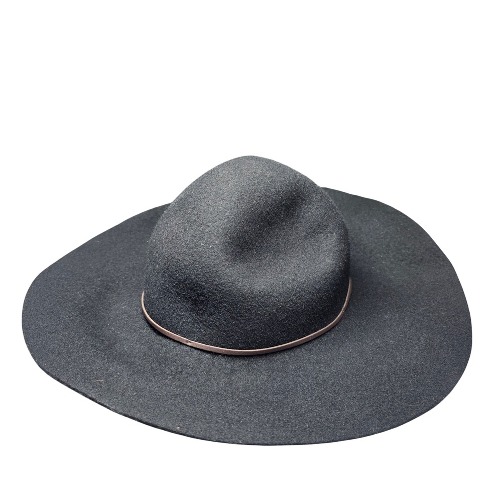 Unbranded Black Soot 100% Wool Wide Brim Fedora Hat UB153172 OS